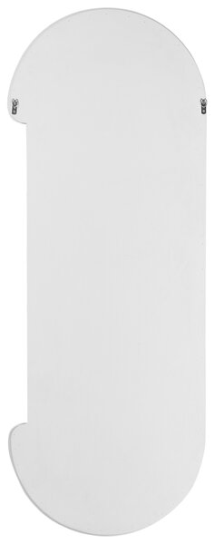 Nástenné zrkadlo biele MDF zamatový rám sklo 54 x 158 cm oválny tvar závesné na stenu moderný štýl