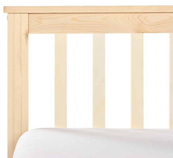 Posteľ svetlohnedá borovicové drevo MDF 90 x 200 cm s čelom minimalistický škandinávsky štýl spálňa detská izba