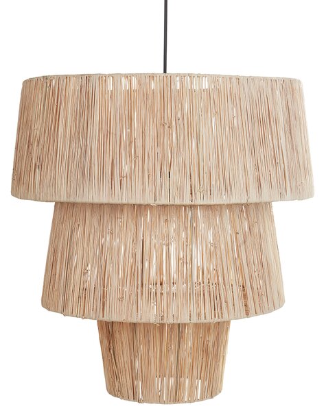 Závesná lampa prírodná slamené tienidlo čierna kovová objímka na žiarovku boho stropné svietidlo obývačka spálňa chodba