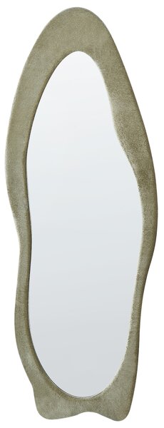 Nástenné zrkadlo zelené MDF zamatový rám sklo 57 x 160 cm nepravidelný tvar závesné na stenu moderný štýl
