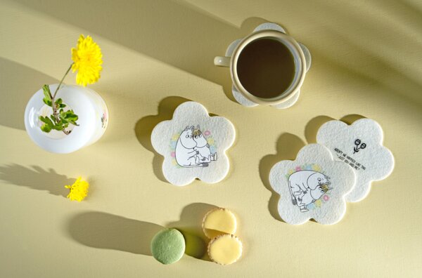 Muurla Set podtáciek Moomin Flowers, 4ks / žlté