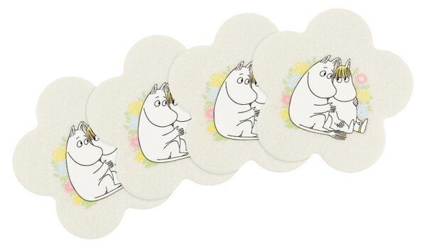 Muurla Set podtáciek Moomin Flowers, 4ks / žlté