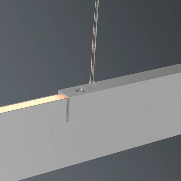 BOPP LED závesné svietidlo Bopp Nano 2.0, dĺžka 140 cm, hliníková farba, Hliník / sivá / zinok, Obývacia izba / jedáleň, Hliník, Moderný, Závesné svietidlo