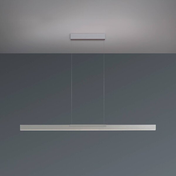 BOPP LED závesné svietidlo Bopp Nano 2.0, dĺžka 140 cm, hliníková farba, Hliník / sivá / zinok, Obývacia izba / jedáleň, Hliník, Moderný, Závesné svietidlo