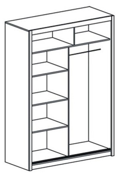 Skriňa s posuvnými dverami so zrkadlom Vista 150 cm - dub sonoma