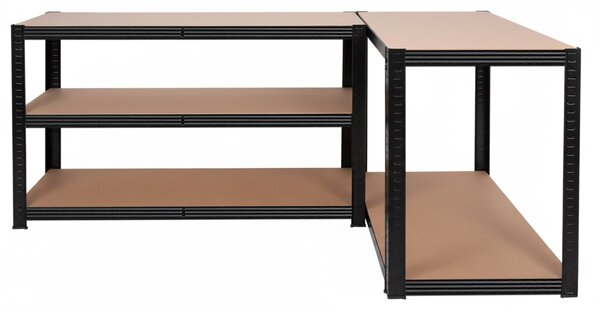 TZB Dílenský regál SUSAA 5 polic 205x120x45 cm černý