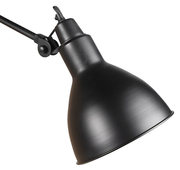 Priemyselná nástenná lampa čierna nastaviteľná - Wye