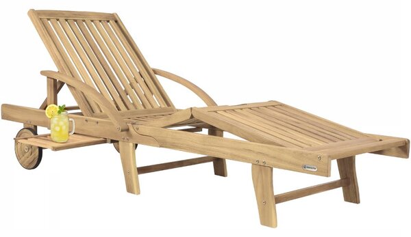 Záhradné lehátko TAMI SUN, 195,5x69x85cm, teakový vzhľad Cadoca
