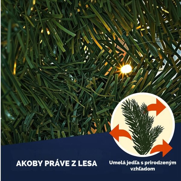 Vianočná girlanda ANDREA s osvetlením na diaľkové ovládanie, 5m, zelená Casaria