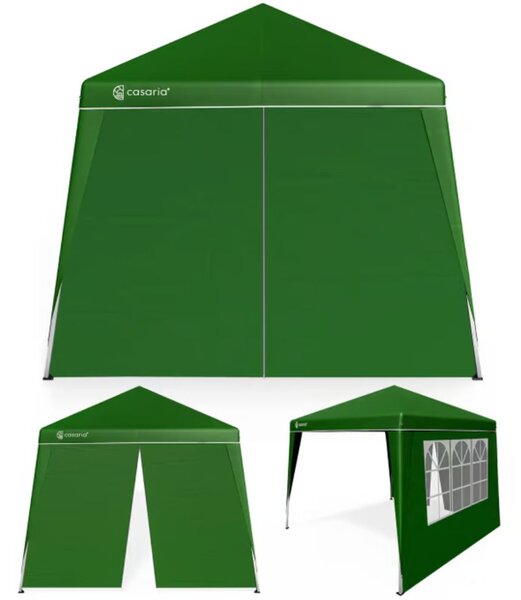 Party stan / pavilón CAPRI PLUS s 2 bočnými stenami, 3x3m, zelená Casaria