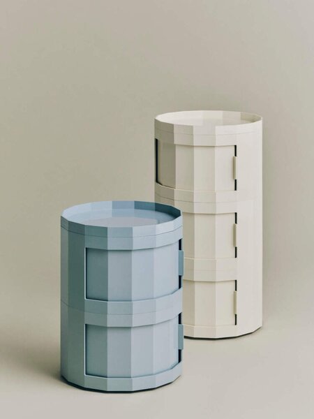 HAY Úložný stolík Facet Cabinet 20, misty blue