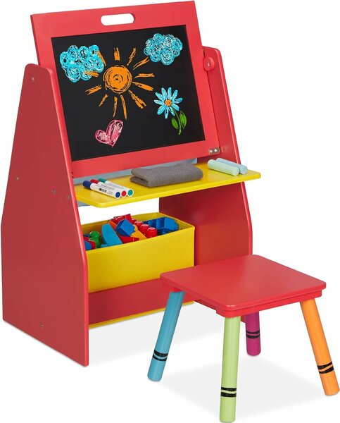 Aga Detská tabuľa so stoličkou Červená