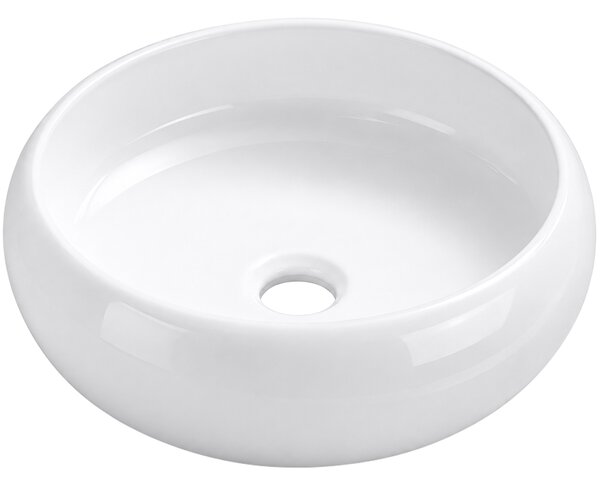 CERANO - Keramické umývadlo Pietra - na dosku - biele lesklé - Ø 36,4 cm