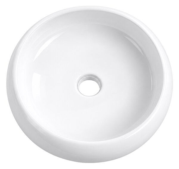 CERANO - Keramické umývadlo Pietra - na dosku - biele lesklé - Ø 36,4 cm