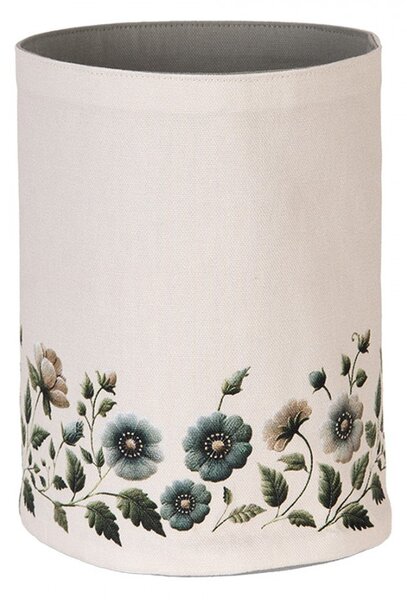 Béžový bavlnený košík na pečivo s kvetmi Gently Blooming - Ø 15*16 cm - Clayre & Eef