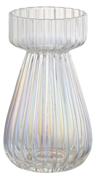 Perleťová sklenená vázička s rebrovaním Tippo - Ø 8*14 cm - J-Line by Jolipa