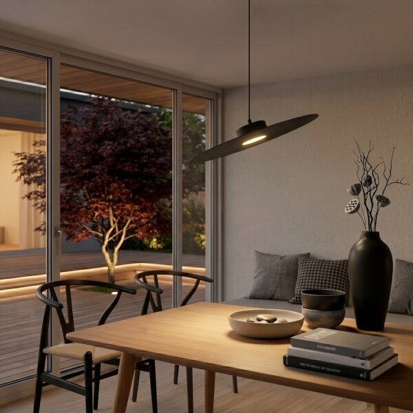 Závesný luster na lane PIATTO 1xGX53/15W/230V priemer 45 cm čierny
