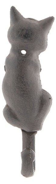 Nástenný kovový háčik mačka - 5 * 3 * 17 cm - Clayre & Eef