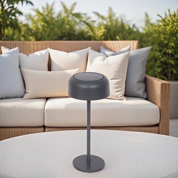 Hesperide - Solárna LED stolná lampa BOLTY LED/3,7V 2600 mAh IP65 antracit