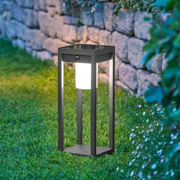 Hesperide - LED solárna lucerna PIKY LED 3,7 V 2600 mAh 40 cm IP65 antracit