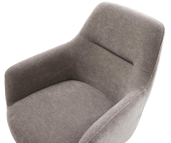 DELIFE Jedálenská stolička Pejo-Flex texturovaná látka mäkká taupe tenká podstava nerezová oceľ vrecková pružina