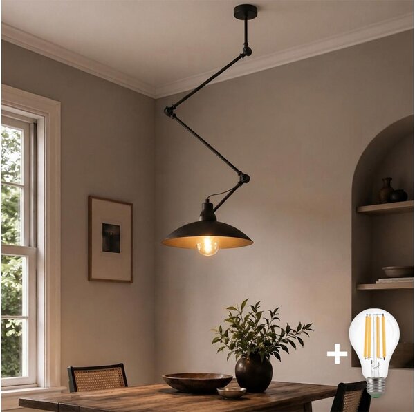 Brilagi - LED nastaviteľný luster na tyči IRONBEAM 1xE27/60W/230V čierna