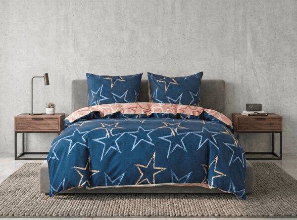 Flanelové obliečky z mikrovlákna STARMISS tmavomodré Rozmer obliečky: 70 x 90 cm | 140 x 200 cm