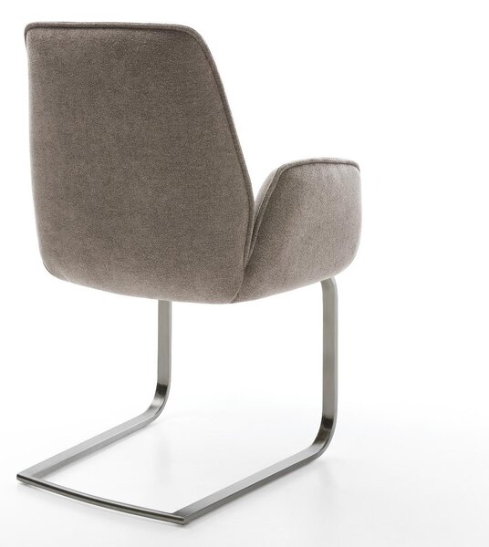 DELIFE Jedálenská stolička Zoa-Flex texturovaná látka mäkká taupe jedálenská stolička plochá grafitová vrecková pružina
