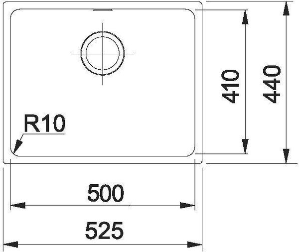 Franke SID 110-50 čierna 125.0363.789 - Kuchynský drez, 525x440,sifón, čierna