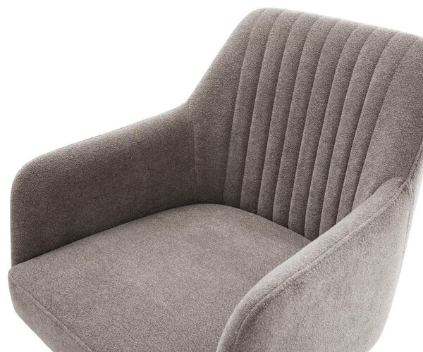 DELIFE Jedálenská stolička Greg-Flex texturovaná látka mäkká taupe tenká podstava čierna vrecková pružina