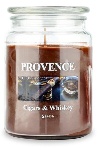 Vonná sviečka v skle PROVENCE 95 hodín cigars&whiskey