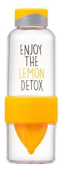 Fľaša na vodu "Bisfree Detox", 520 ml, žltá