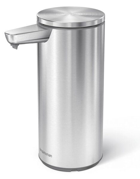 Bezdotykový oceľový dávkovač mydla v matne striebornej farbe 266 ml – simplehuman