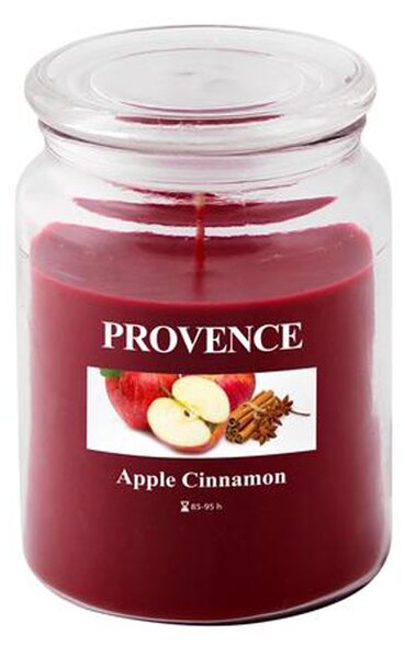 Vonná sviečka v skle PROVENCE 95 hodín jablko a škorica