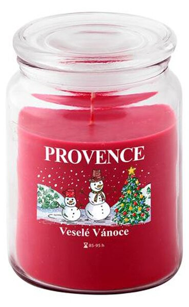 Vonná sviečka v skle PROVENCE 95 hodín vianočný snehuliak