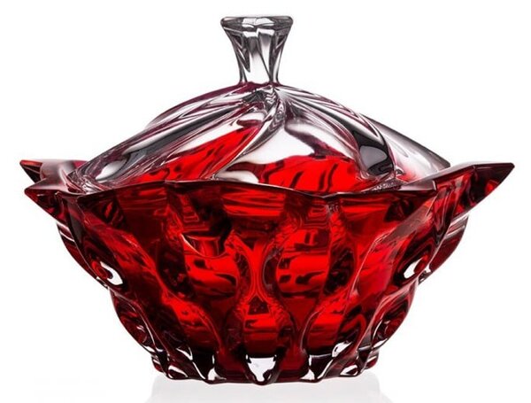 KRIŠTÁĽOVÁ MISKA BOHEMIA SAMBA RED 210MM