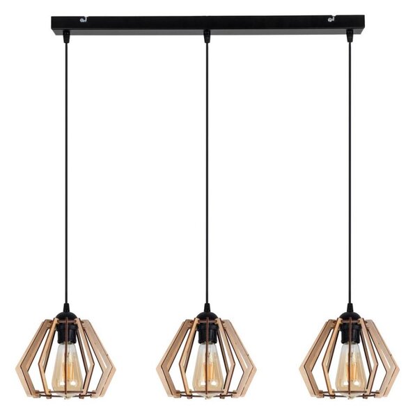 Luster na lanku BERGO 3xE27/60W/230V čierna
