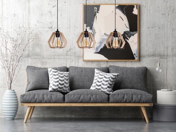 Luster na lanku BERGO 3xE27/60W/230V čierna