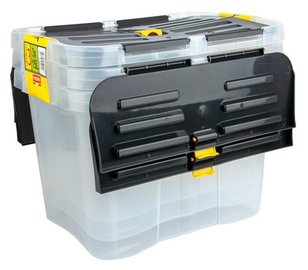 Plastový úložný box s vekom HEIDRUN Dragon 3x15l
