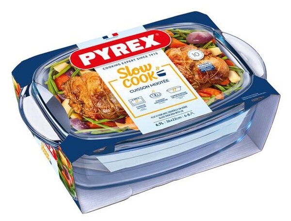 Sklenená zapekacia misa PYREX s vekom 36x22cm/6,7l