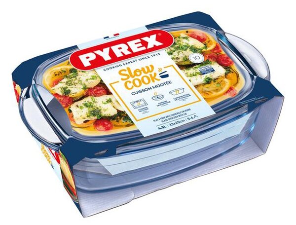 Sklenená zapekacia misa PYREX s vekom 33x20cm/4,5l