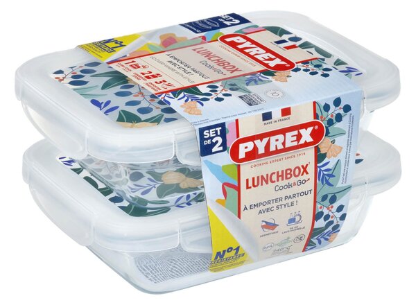 Sada sklenených dóz s viečkom PYREX 2x800ml