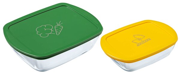 Súprava sklenených dóz s viečkom PYREX 1200ml a 2500ml