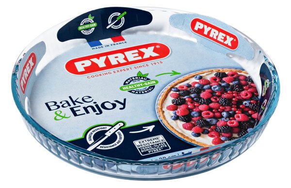 Skleněná zapékací forma na koláč PYREX 28cm, borosilikát