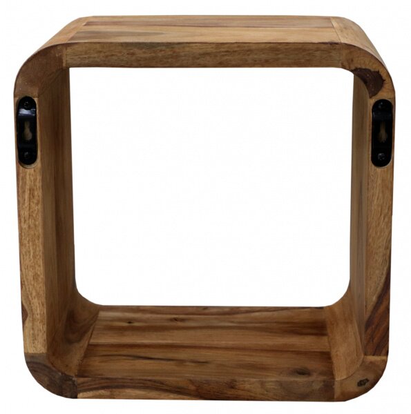 Polica na stenu Tina 35x35x22 indický masív palisander
