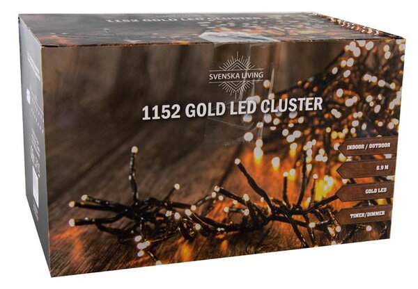 Vianočná svetelná reťaz LED chumáč 6,9m