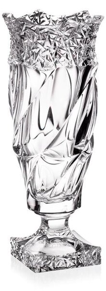 KRIŠTÁĽOVÁ VÁZA BOHEMIA ENIGMA FLAMENCO ICE NA NOHE 380MM