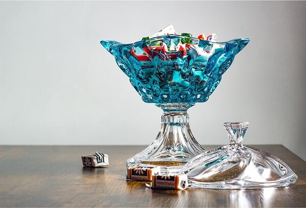KRIŠTÁĽOVÁ MISKA BOHEMIA SAMBA AQUAMARINE 305MM