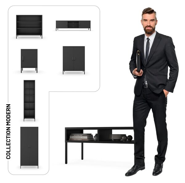 Konferenčný stolík MATTEO 900 x 450 x 450 mm, čierny