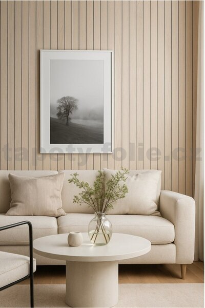 Samolepiace lamely na stenu TPW3971702, cena za kus, rozmer 280 cm x 60 cm, svetlo hnedé, IMPOL TRADE